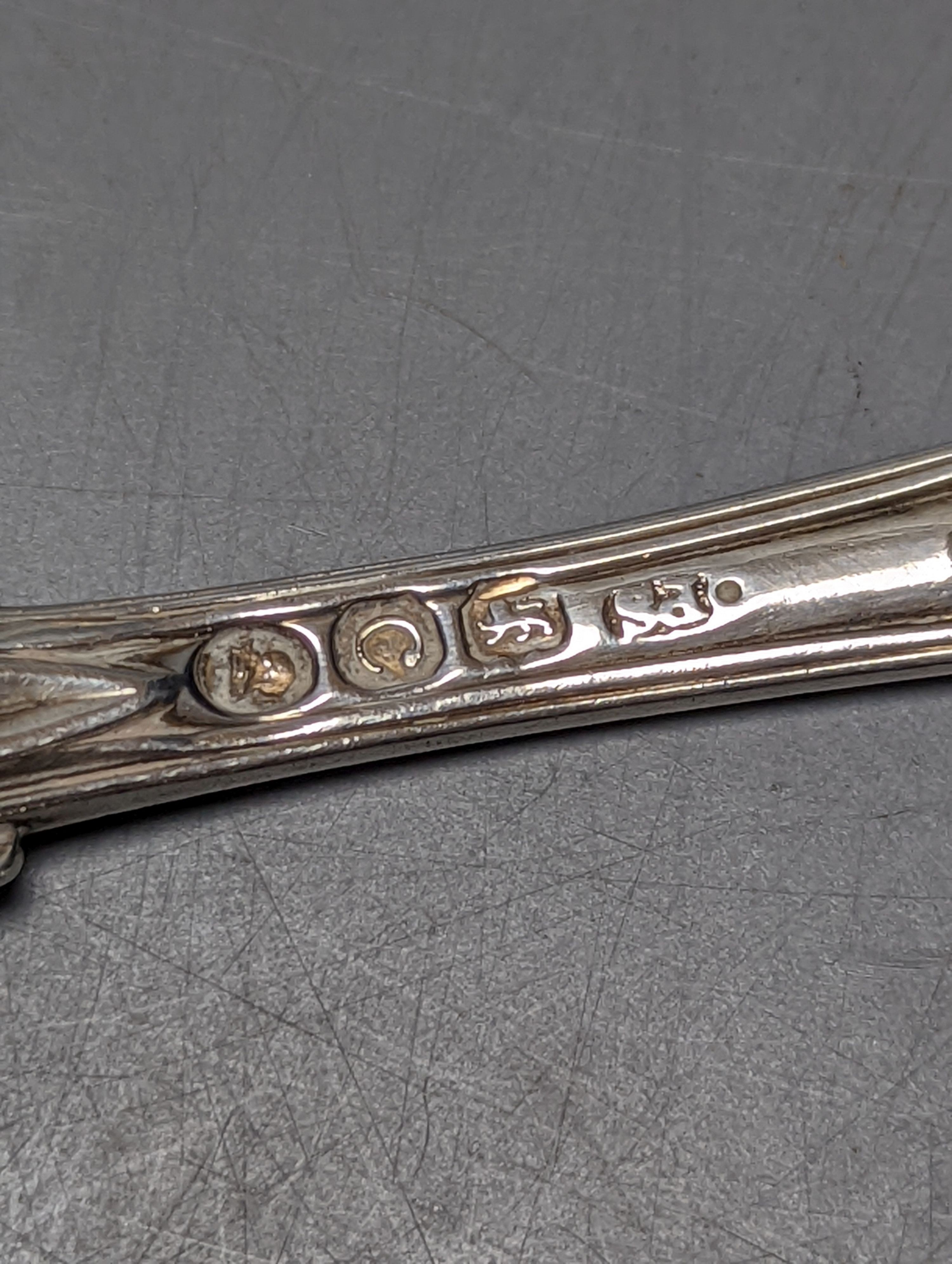A set of three George III silver Coburg pattern teaspoons, by Paul Storr, London, 1818, 14.3cm, 117 grams.